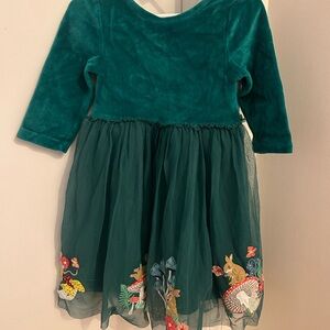 Mini Boden Spring Velvet and Tulle Dress with Embroidery